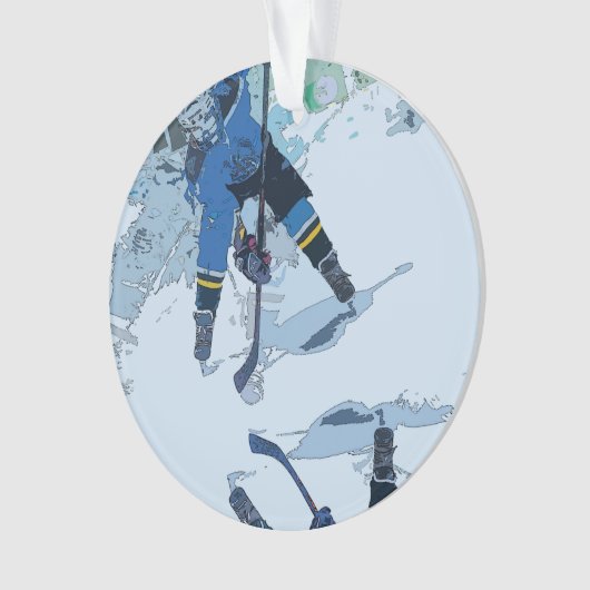 Das Gesicht-Off - Eishockeyspieler-Ornament Ornament (Vorderseite)