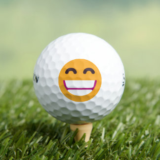 Das Gesicht strahlend Augen Niedliche Farben Emoji Golfball