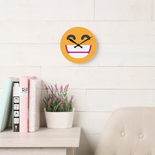 Das Gesicht strahlend Augen Niedliche Farben Emoji Runde Wanduhr (Lesesaal)