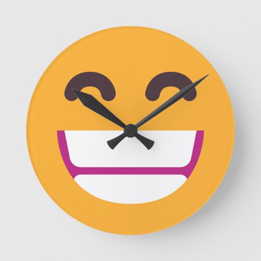 Das Gesicht strahlend Augen Niedliche Farben Emoji Runde Wanduhr (Vorderseite)