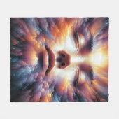 Das Gesicht vermischt sich mit farbenfrohen Wolken Fleecedecke (Vorderseite (Horizontal))