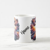 Das Gesicht vermischt sich mit farbenfrohen Wolken Kaffeetasse (Mittel)