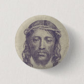 Das Gesicht von Christus auf dem heiligen Schleier Button (Vorderseite)