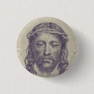 Das Gesicht von Christus auf dem heiligen Schleier Button