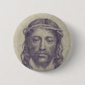 Das Gesicht von Christus auf dem heiligen Schleier Button (Vorderseite)
