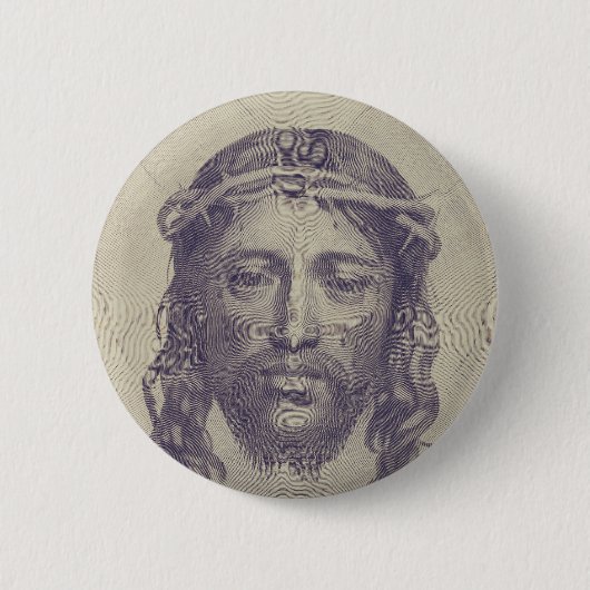 Das Gesicht von Christus auf dem heiligen Schleier Button (Vorderseite)