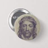 Das Gesicht von Christus auf dem heiligen Schleier Button (Vorne & Hinten)