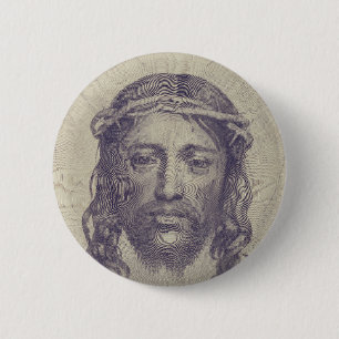 Das Gesicht von Christus auf dem heiligen Schleier Button
