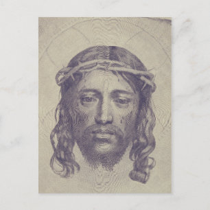 Das Gesicht von Christus auf dem heiligen Schleier Postkarte
