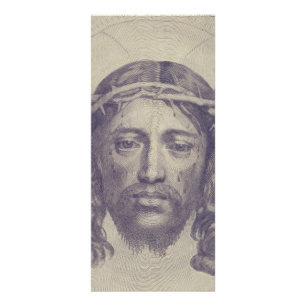 Das Gesicht von Christus auf dem heiligen Schleier Werbekarte