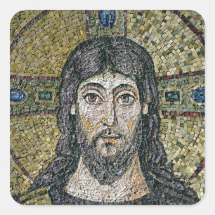 Das Gesicht von Christus Quadratischer Aufkleber