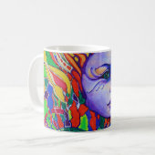 Das Gesichts-Graffiti der bunten Frau in Vinnitsa Kaffeetasse (Vorderseite Links)