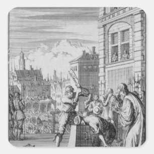 Das gespaltene Schild Quadratischer Aufkleber