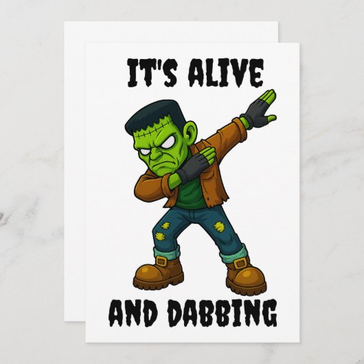 Das gestanzte Monster lebt und versucht zu Hallowe Einladung (Vorne/Hinten)