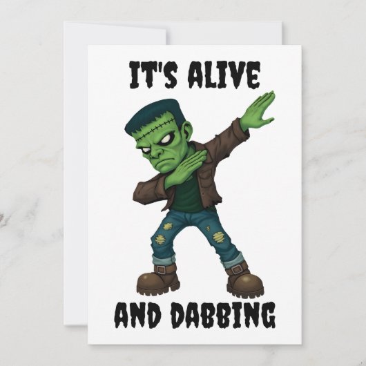 Das gestanzte Monster lebt und versucht zu Hallowe Einladung (Vorderseite)