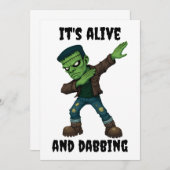 Das gestanzte Monster lebt und versucht zu Hallowe Einladung (Vorne/Hinten)