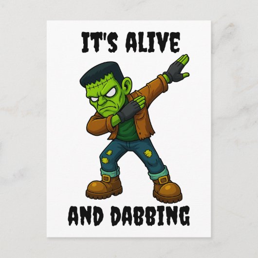 Das gestanzte Monster lebt und versucht zu Hallowe Postkarte (Vorderseite)