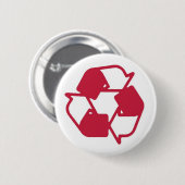 Das gestempelte Rot recyceln Logo Button (Vorne & Hinten)
