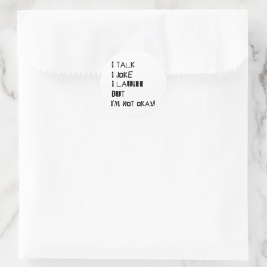 Das Gewicht des Lachen - Bewusstsein für psychisch Runder Aufkleber (Tasche)