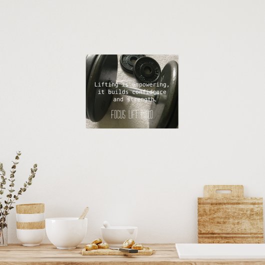 Das Gewichtheben stärkt die Position Poster (Küche)