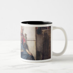 Das gewinnende Stück (w/c auf Papier) Zweifarbige Tasse