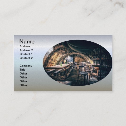 Das gewölbte Wine Celler-Bar Visitenkarte (Vorderseite)