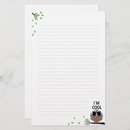 Das gezeichnete Briefpapier eines coole Typs kluge (Vorne/Hinten)