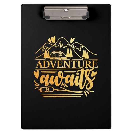 Das Gift Adventure von Campern steht bevor Klemmbrett (Vorderseite)