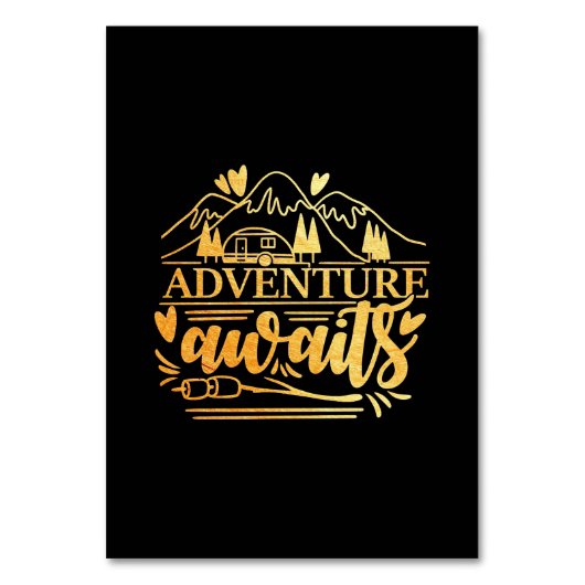 Das Gift Adventure von Campern steht bevor Tischnummer (Vorderseite)