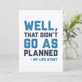 Das ging nicht so, wie geplant dankeskarte (Stehend Vorderseite)