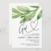 Das Girl Baby Shower Party Greenerity Baby Bash Einladung (Vorne/Hinten)