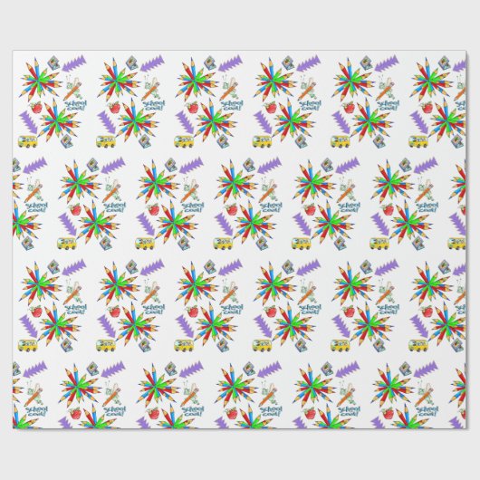 Das glänzende Papier zurück in die Schule ist Cool Geschenkpapier (Flach)