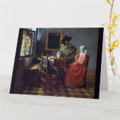 Das Glas des Weins durch Johannes Vermeer Karte (Gelbe Blume)