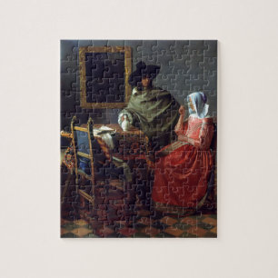Das Glas des Weins durch Johannes Vermeer Puzzle