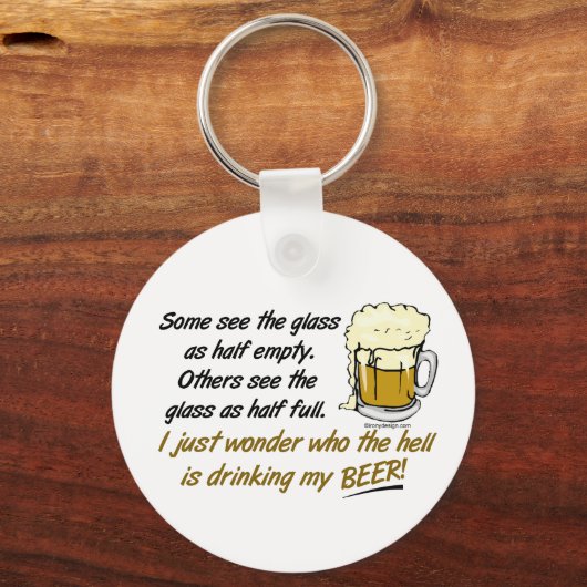 Das Glas ist halb voll? Schlüsselanhänger (Rückseite)