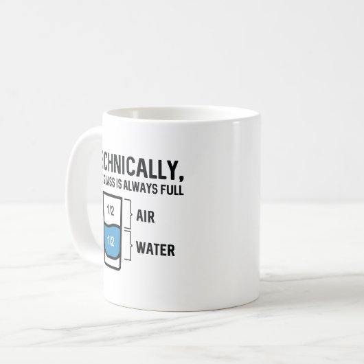 Das Glas ist immer voll Kaffeetasse (Vorderseite Links)