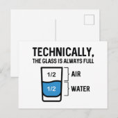 Das Glas ist immer voll Postkarte (Vorne/Hinten)
