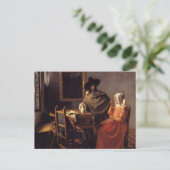 Das Glas Wein Postkarte (Stehend Vorderseite)