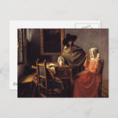 Das Glas Wein Postkarte (Vorne/Hinten)