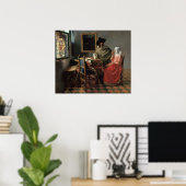 Das Glas Wein - Vermeer Poster (Heimbüro)