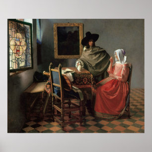 Das Glas Wein - Vermeer Poster