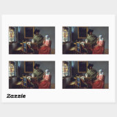 Das Glas Wein von Johannes Vermeer Rechteckiger Aufkleber (Blatt)