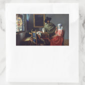 Das Glas Wein von Johannes Vermeer Rechteckiger Aufkleber (Tasche)