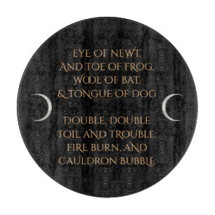 Das Glasschneiden-Brett der Hexe Schneidebrett