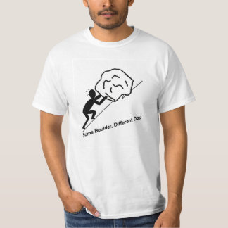 Das gleiche Boulder, unterschiedliches T-Shirt