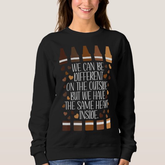Das gleiche Herz innerhalb der schwarzen Geschicht Sweatshirt (Vorderseite)