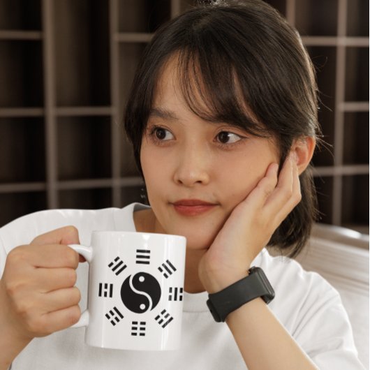 Das Gleichgewicht: Ba Gua, 8 Trigramm Yang TCM Zweifarbige Tasse