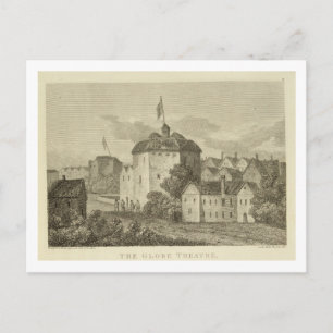 Das Globe Theater auf der Bankseite, wie es in Postkarte