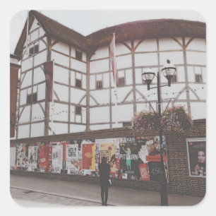 Das Globe Theater - London - UK Quadratischer Aufkleber