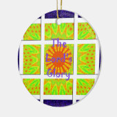 Das glorreiche Muster des grafischen Textes des He Weihnachtsschmuck (Links)